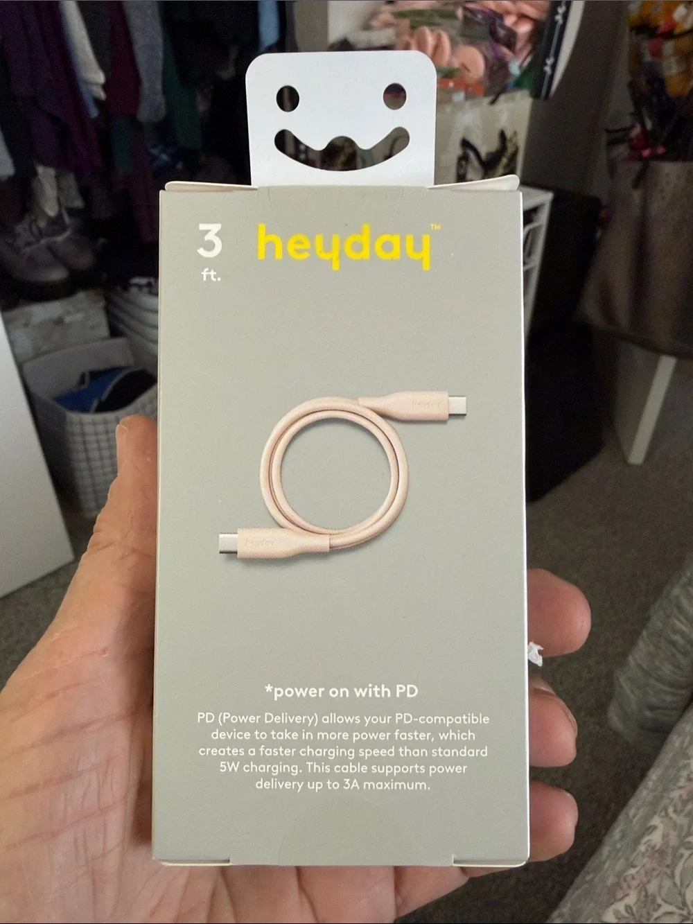 heyday USB-C to USB-C Fast Charging Cable - beige